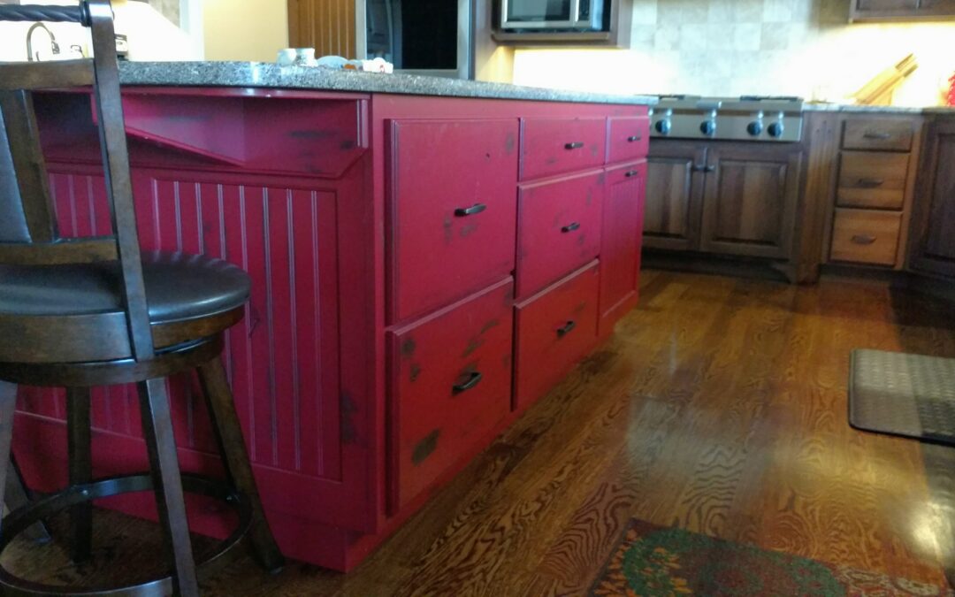 Red Distressed Island