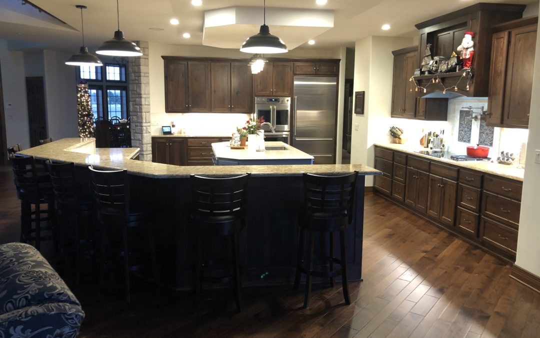 Rustic Hickory Kitchen with painted island